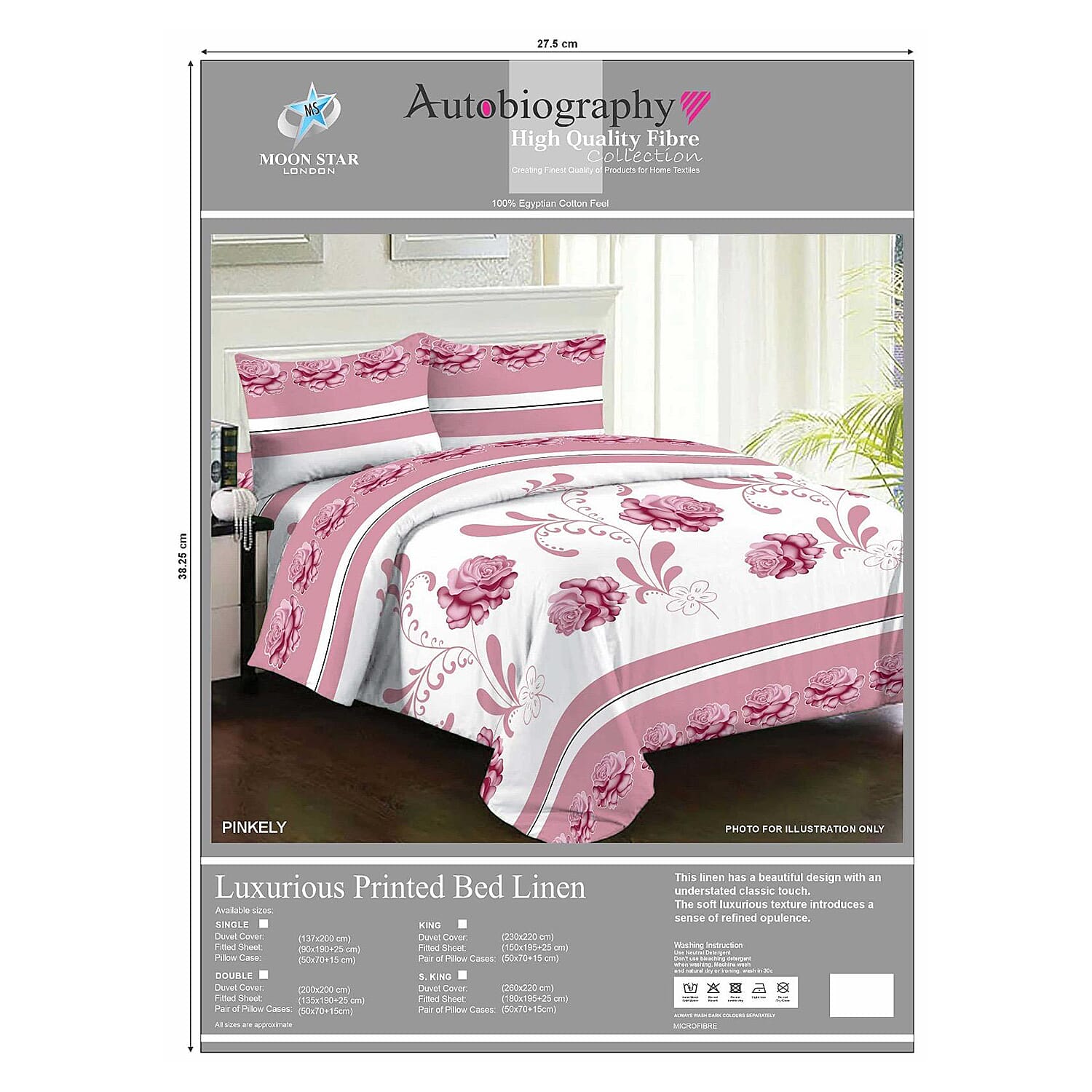 Set of Printed Duvet Cover, Fitted Sheet & Pillowcases