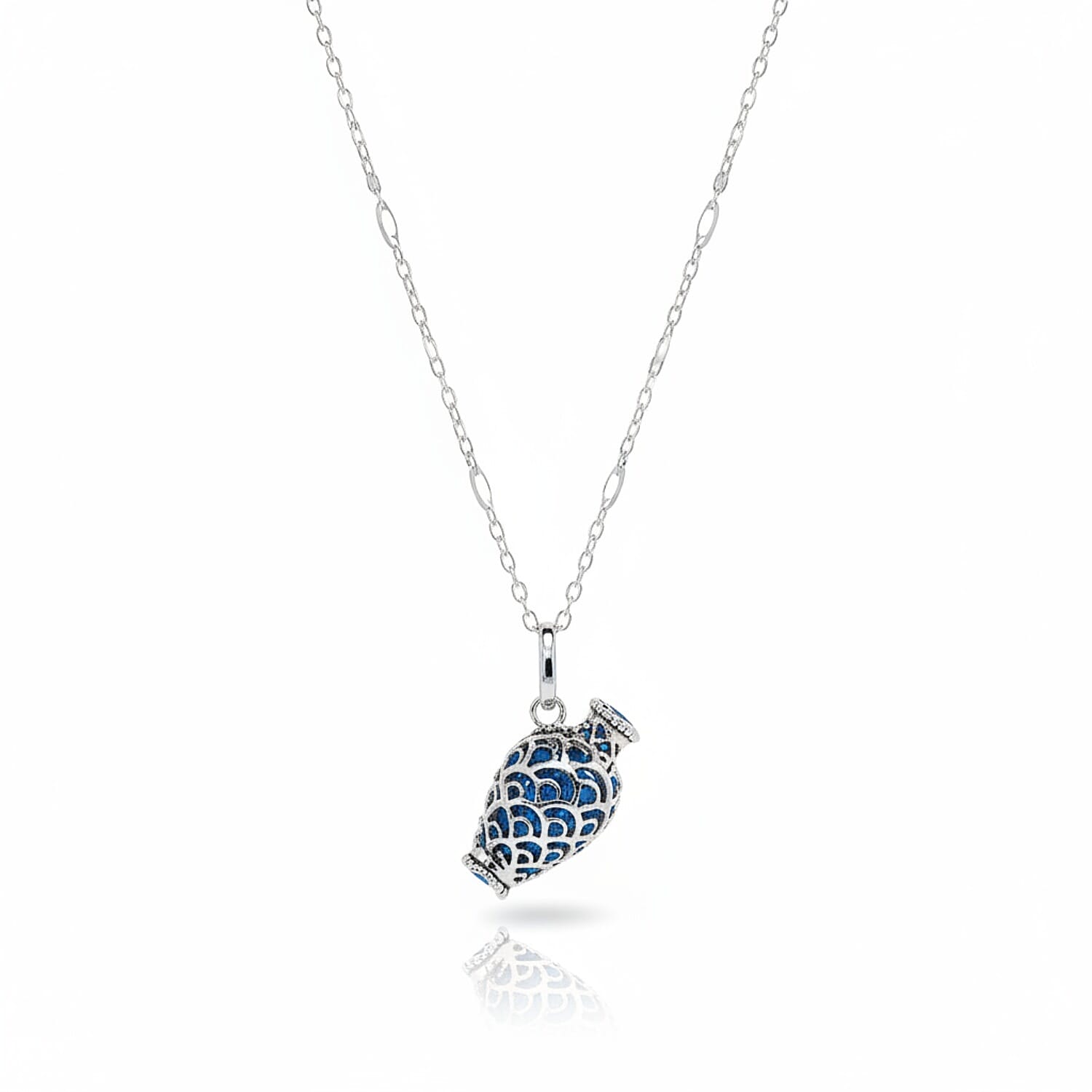 Close Out Deal - Blue Apatite Pendant With Chain (Size - 16 - 2 Ext) with Lobster Clasp Sterling Silver 7.00 Ct.