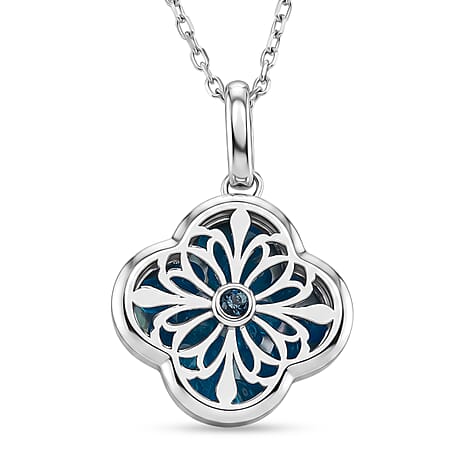 Blue Apatite Pendant with Chain (Size - 16 - 2 Ext) with Lobster Clasp in Sterling Silver 4.00 Ct.