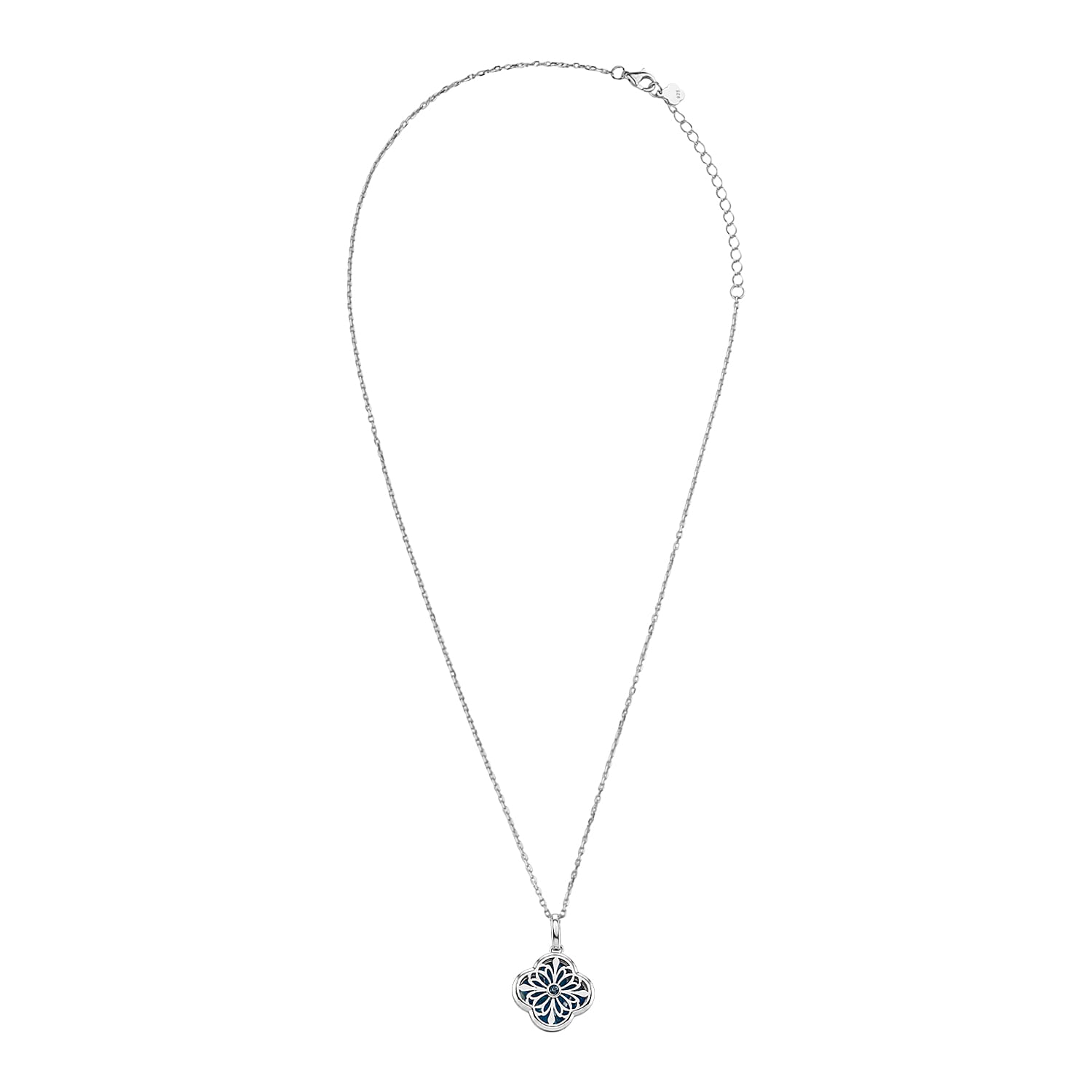 Blue Apatite Pendant with Chain (Size - 16 - 2 Ext) with Lobster Clasp in Sterling Silver 4.00 Ct.