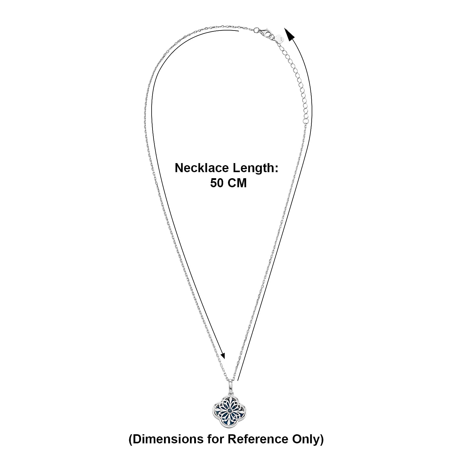 Blue Apatite Pendant with Chain (Size - 16 - 2 Ext) with Lobster Clasp in Sterling Silver 4.00 Ct.