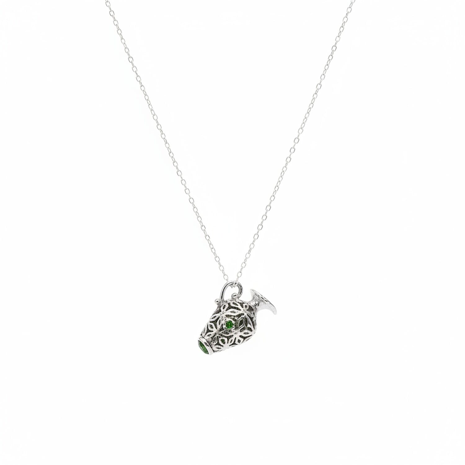 Close Out Deal - Peridot Pendant With Chain (Size 18 with Ext) with Lobster Clasp in Rhodium Overlay Sterling Silver 15.00 Ct.