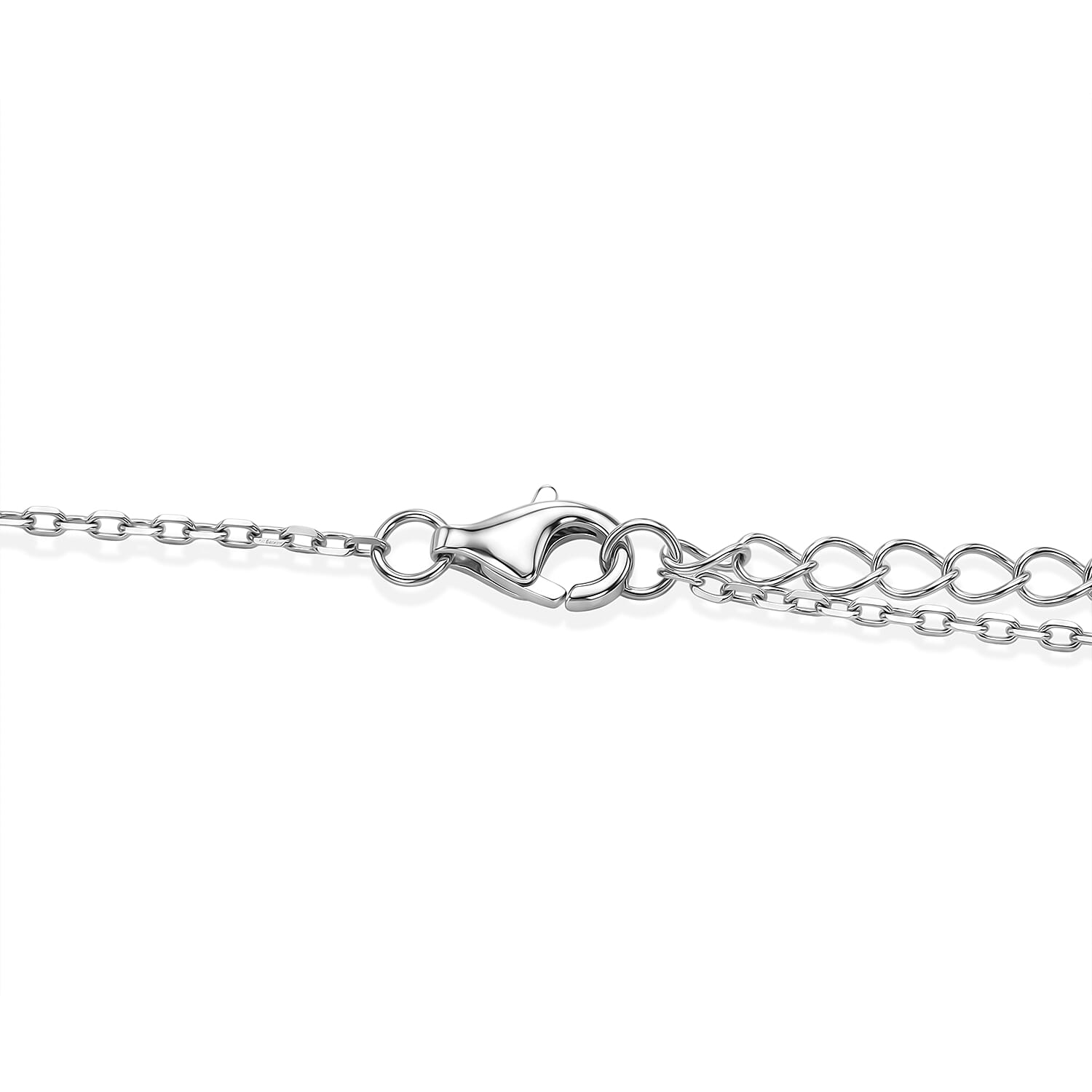 Blue Apatite Pendant with Chain (Size - 16-2 Ext) with Spring Ring Clasp Sterling Silver 5.80 Ct.