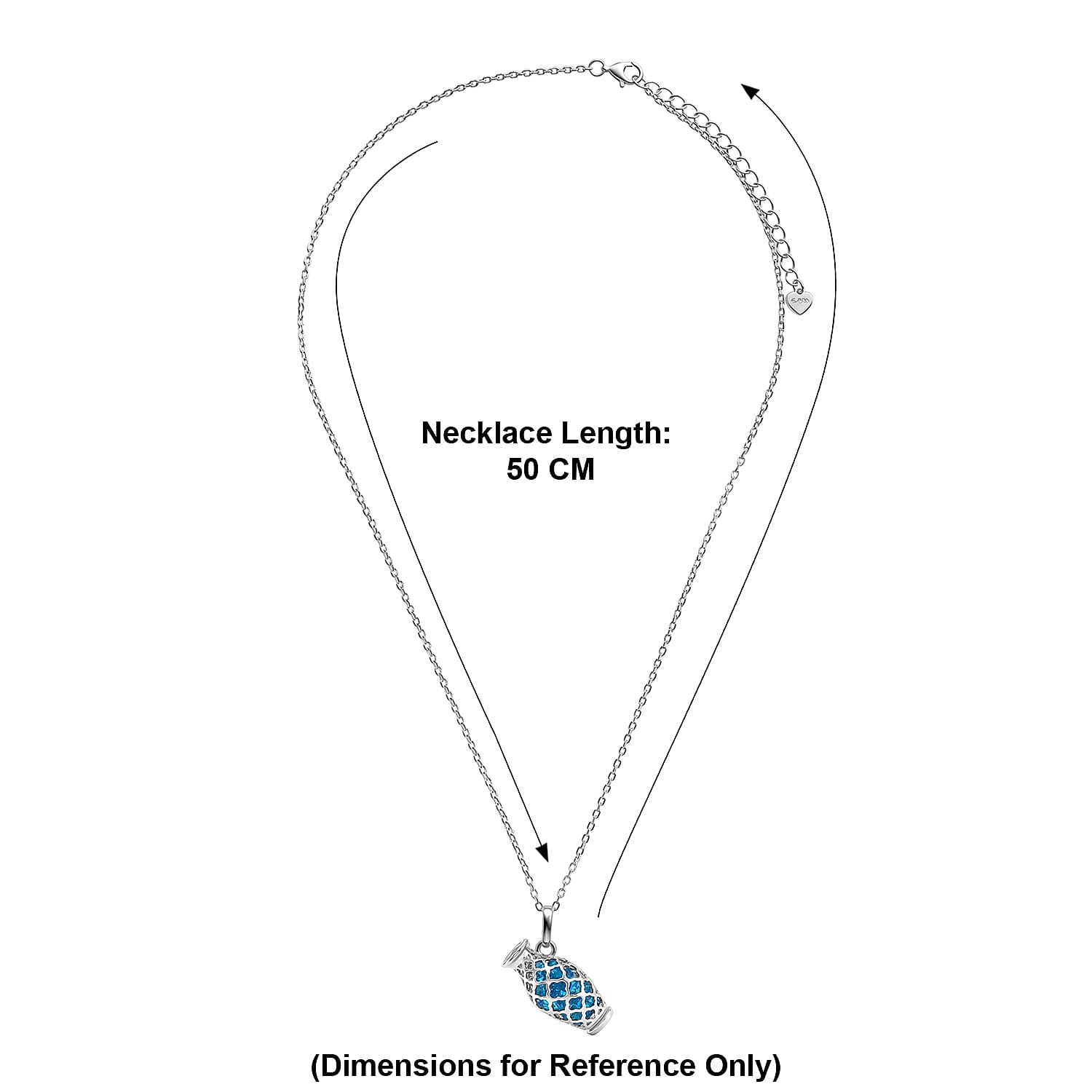 Blue Apatite Pendant with Chain (Size - 16-2 Ext) with Spring Ring Clasp Sterling Silver 5.80 Ct.