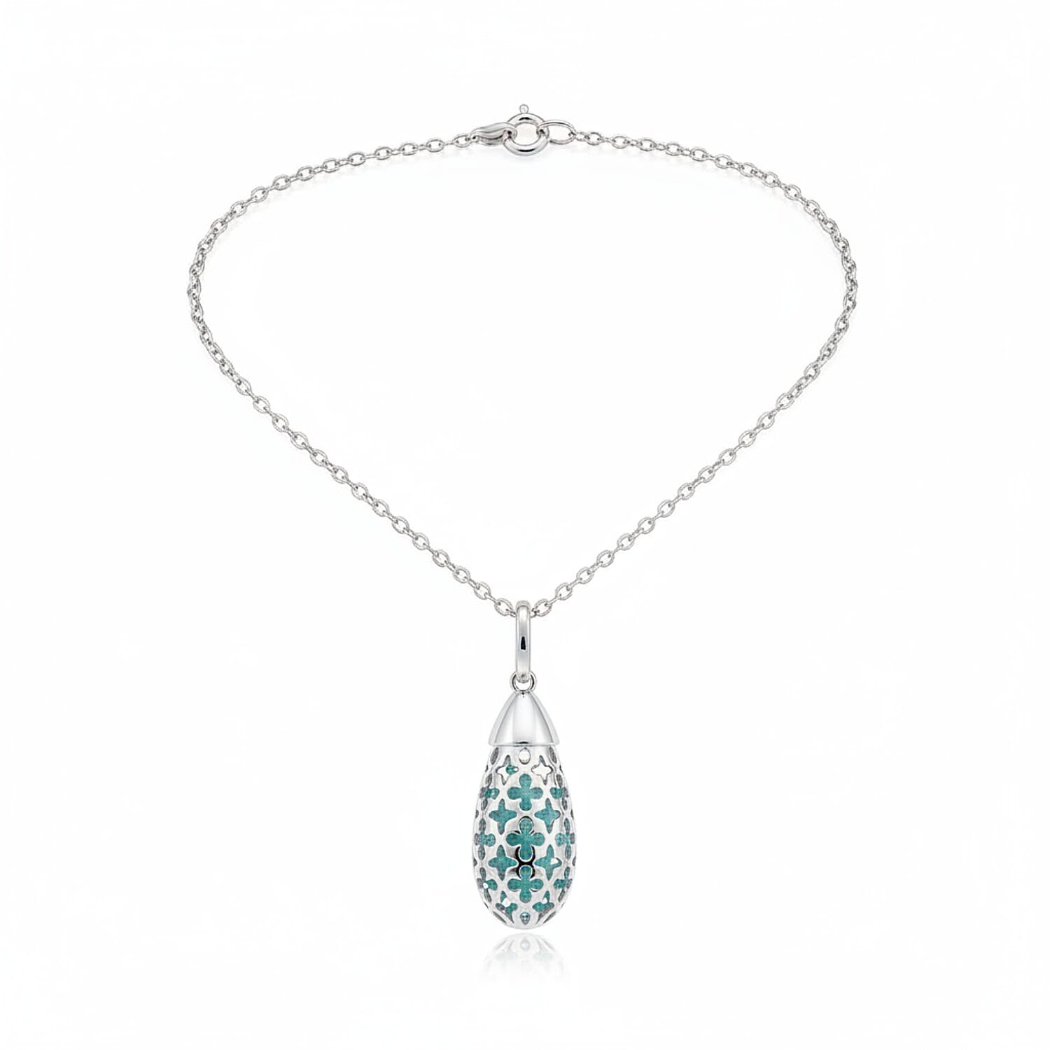 Blue Apatite Pendant with Chain (Size - 16-2 Ext) with Spring Ring Clasp in Rhodium Overlay Sterling Silver 5.00 Ct.