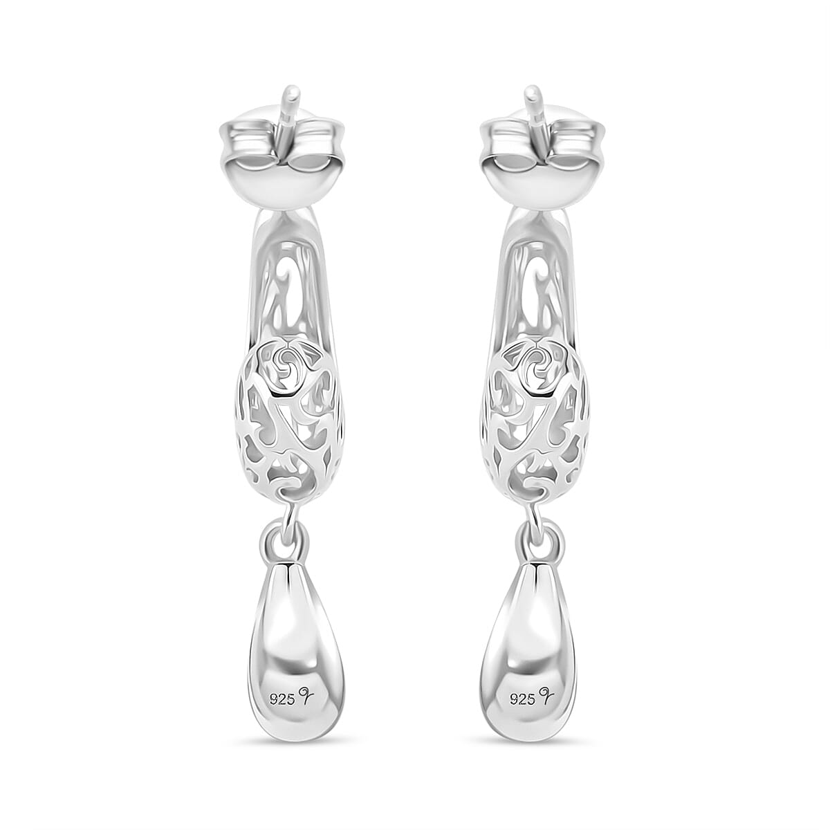 LUCY Q AirDrip Filigree Collection - Rhodium Overlay Sterling Silver Earring with Push Backs