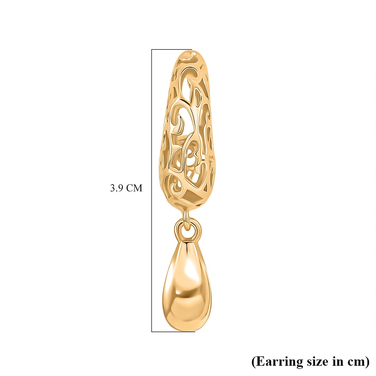 LUCY Q AirDrip Filigree Collection - Sterling Silver Earrings with Push Backs in 18K Vermeil Yellow Gold Plated