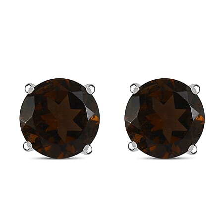 Premium Brazilian Smoky Quartz Solitaire Stud Earring with Plastic Push Back 6.77 Ct. Premium Brazilian Smoky Quartz Solitaire Stud Earring with Plastic Push Back 6.77 Ct.