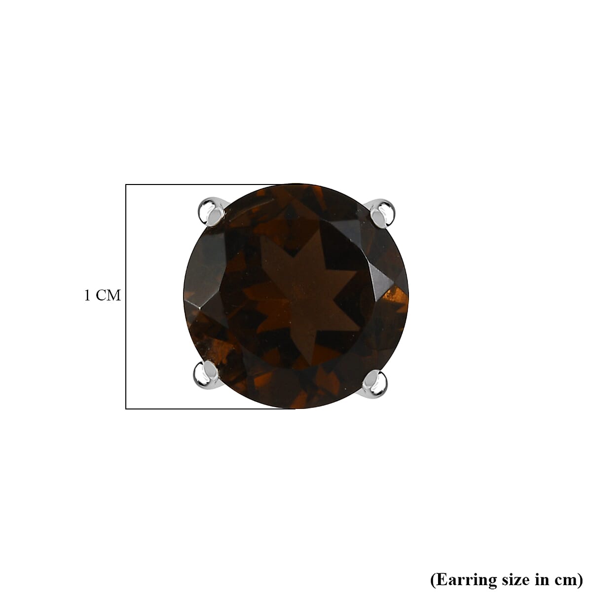 Premium Brazilian Smoky Quartz Solitaire Stud Earrings 6.77 Ct.