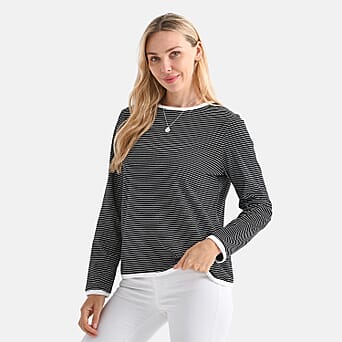 https://tjcuk.sirv.com/Products/81/7/8179686/La-Marey-Cotton-Striped-Top-Size-L-Black-Beige_8179686_2.jpg?w=342&h=342