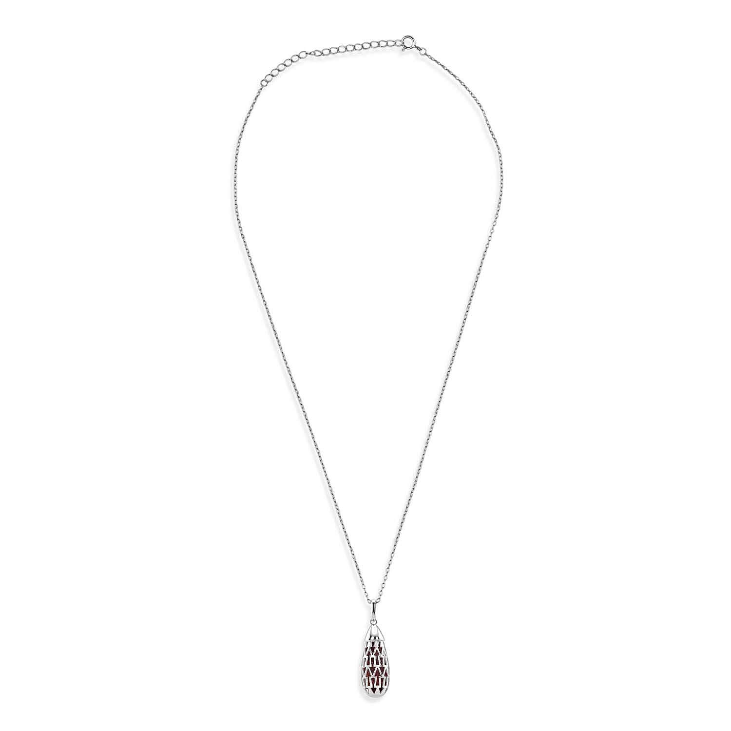 Multi Gemstones Pendant with Chain (Size 16-2 Ext) with Spring Ring Clasp in Rhodium Overlay Sterling Silver 5.00 Ct.