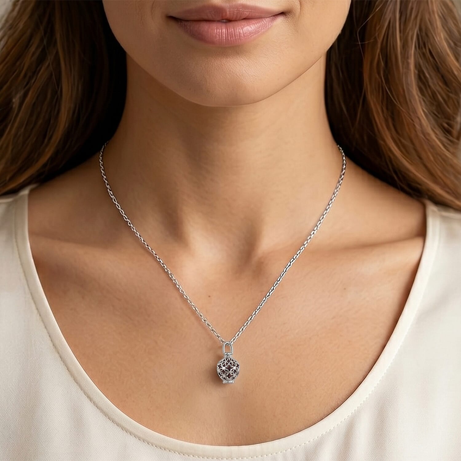 Citrine Pendant (Size 16 - 2 Ext) with Spring Ring Clasp Sterling Silver 3.50 Ct.