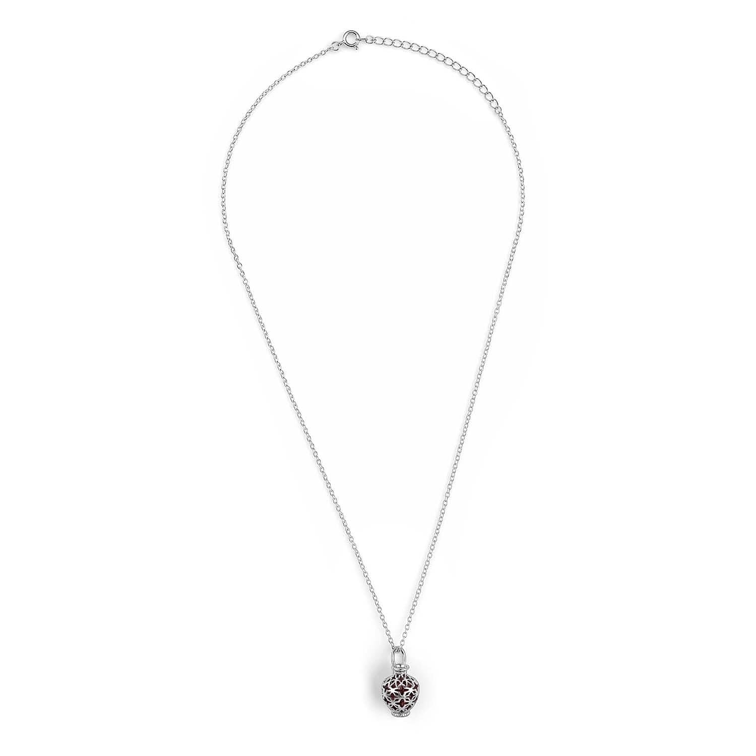 Citrine Pendant (Size 16 - 2 Ext) with Spring Ring Clasp Sterling Silver 3.50 Ct.