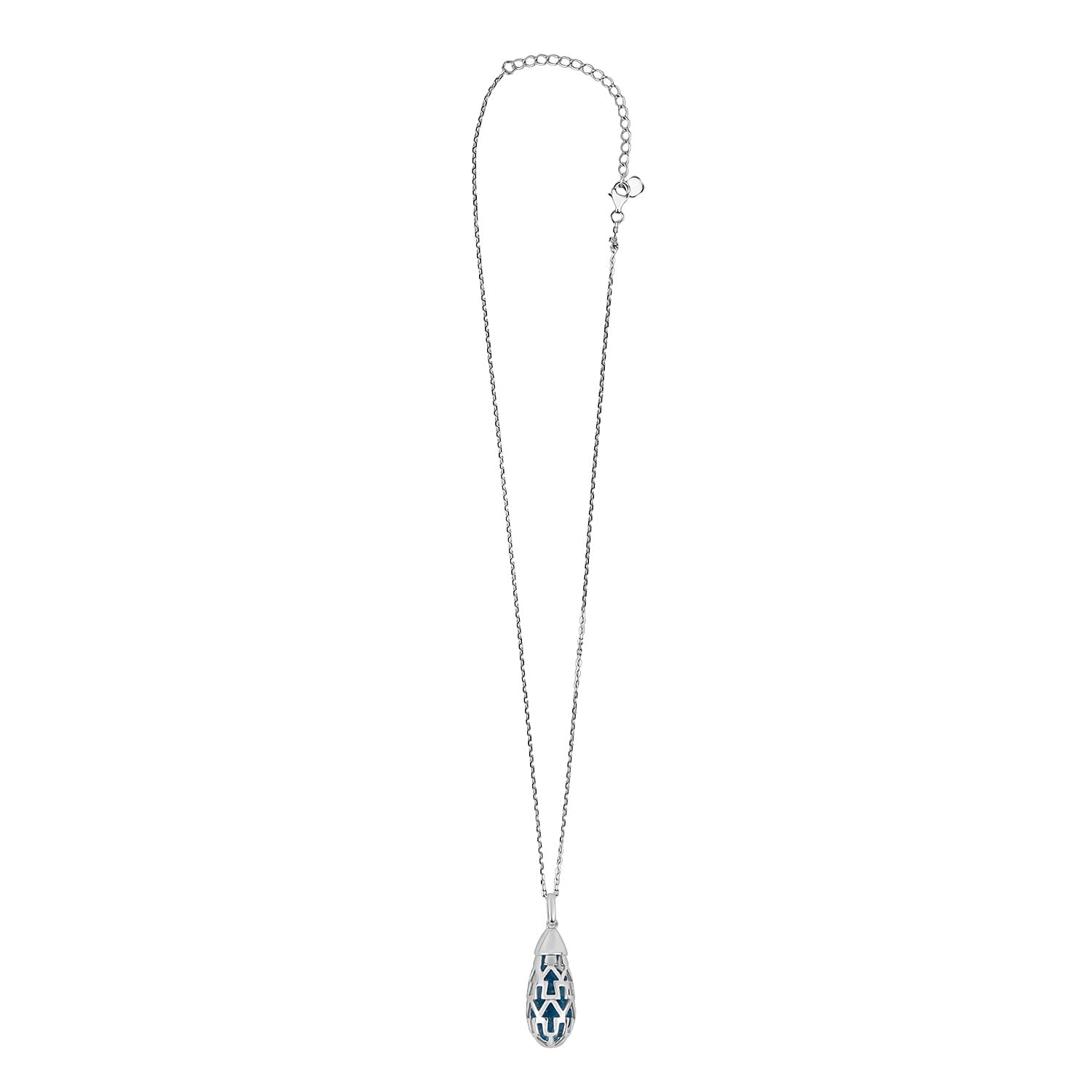 Close Out Deal - Blue Apatite Pendant (Size 16 - 2 Ext) with Chain with Lobster Clasp Sterling Silver 8.30 Ct.