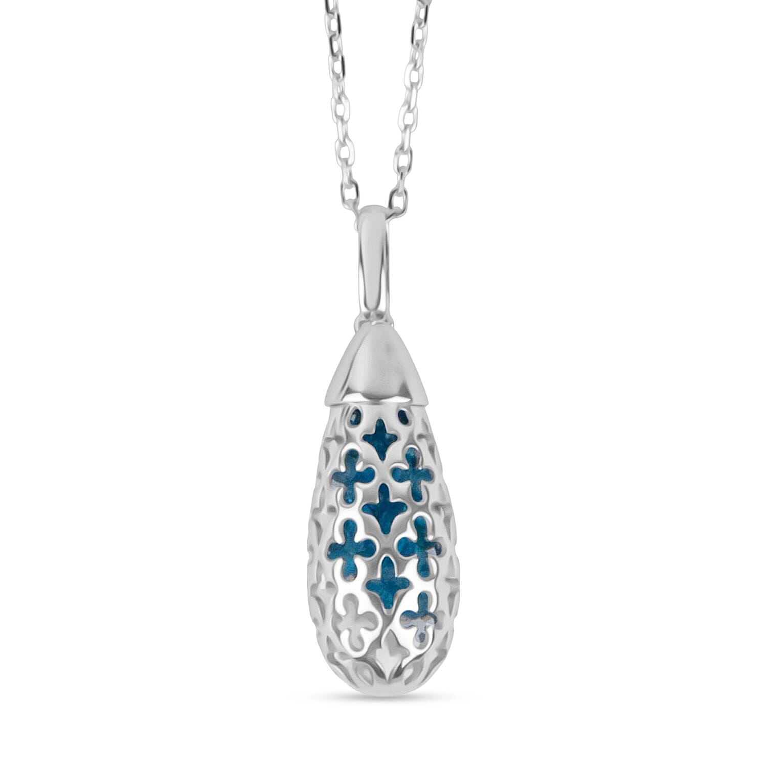 Close Out Deal - Blue Apatite Pendant with Chain (Size 16 - 2 Ext) with Lobster Clasp Sterling Silver 4.40 Ct, Silver Wt. 5.31 Gms.