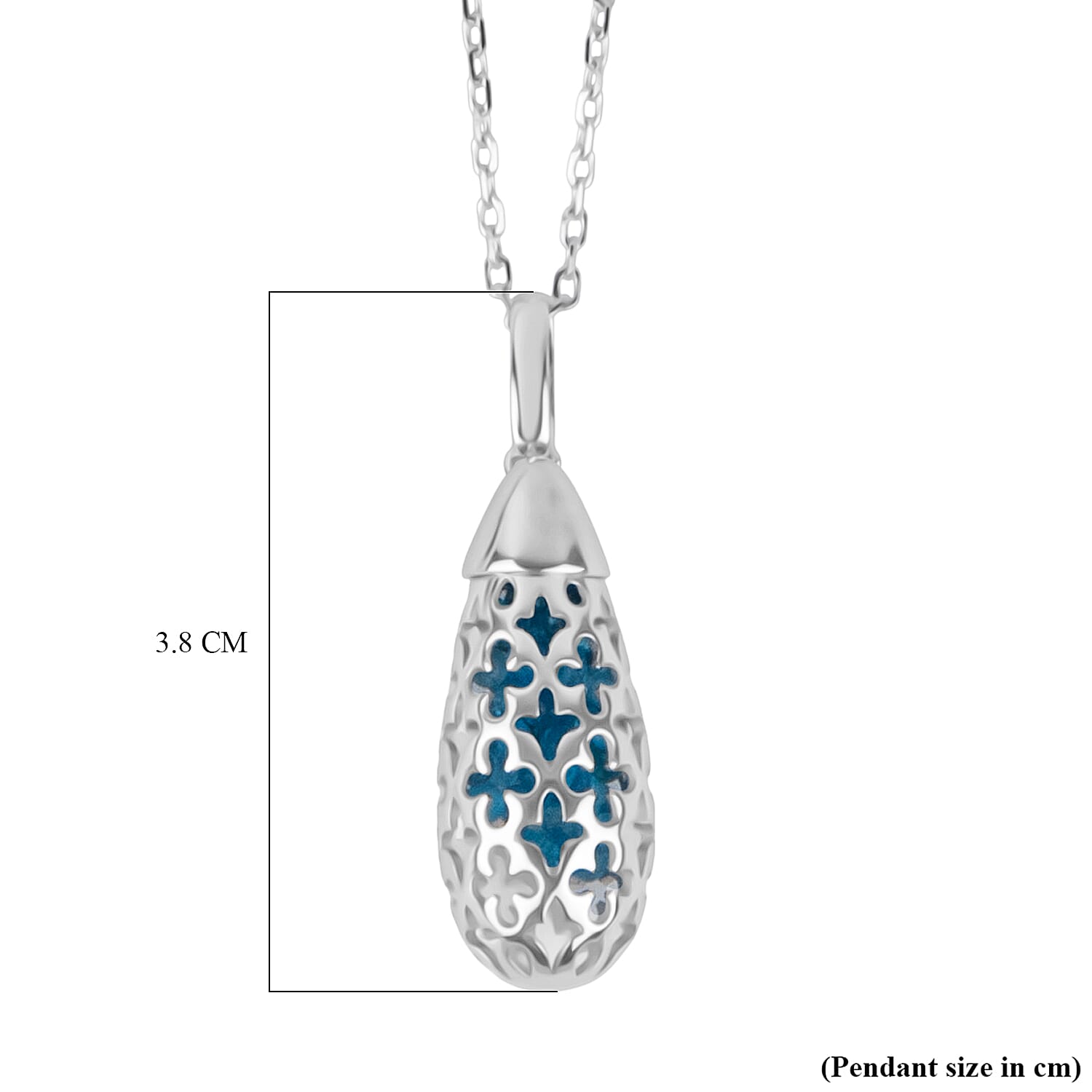 Close Out Deal - Blue Apatite Pendant with Chain (Size 16 - 2 Ext) with Lobster Clasp Sterling Silver 4.40 Ct, Silver Wt. 5.31 Gms.
