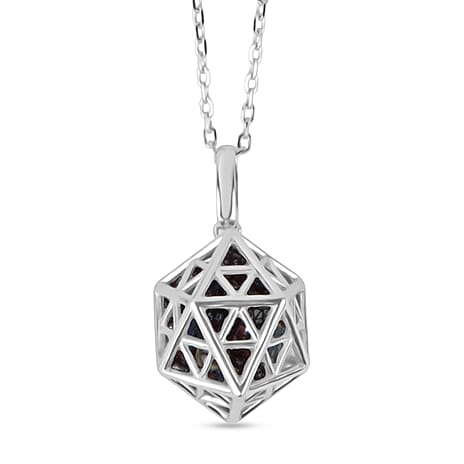 Close Out Deal - Multi Gemstones Pendant With Chain (Size 16 - 2 Ext) with Lobster Clasp Sterling Silver 3.55 Ct, Silver Wt. 5.40 Gms.