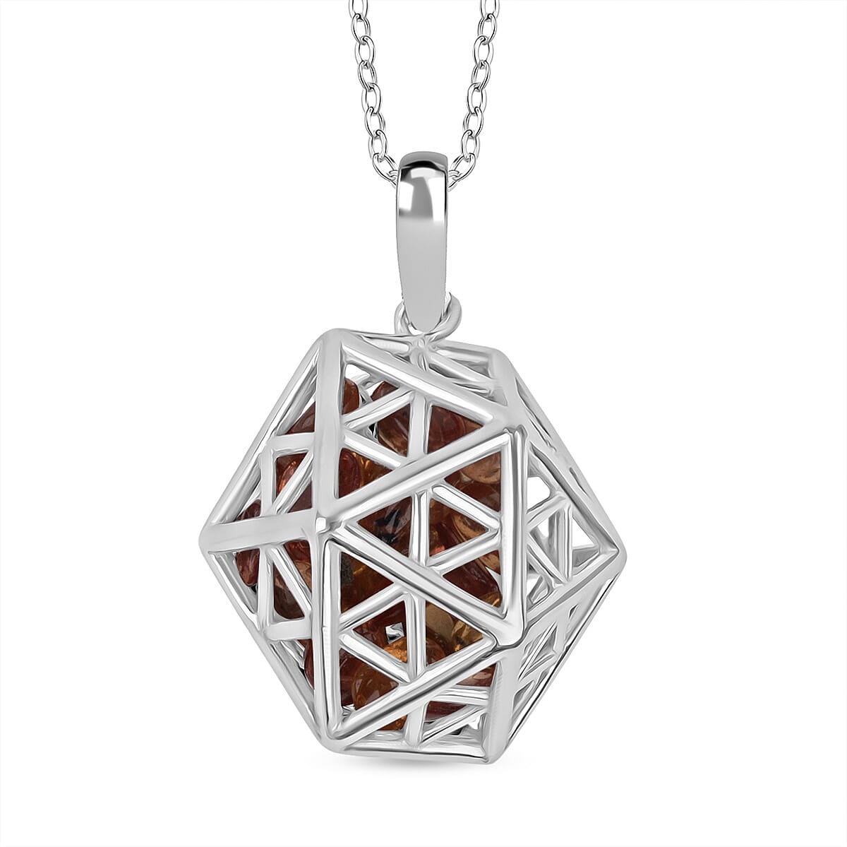 Citrine Pendant (Size 16 - 2 Ext) with Lobster Clasp Sterling Silver 3.55 Ct.