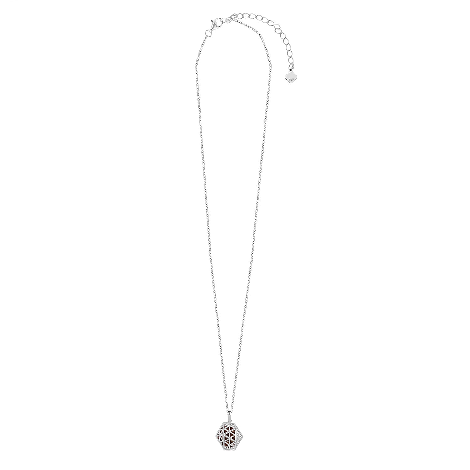 Citrine Pendant (Size 16 - 2 Ext) with Lobster Clasp Sterling Silver 3.55 Ct.