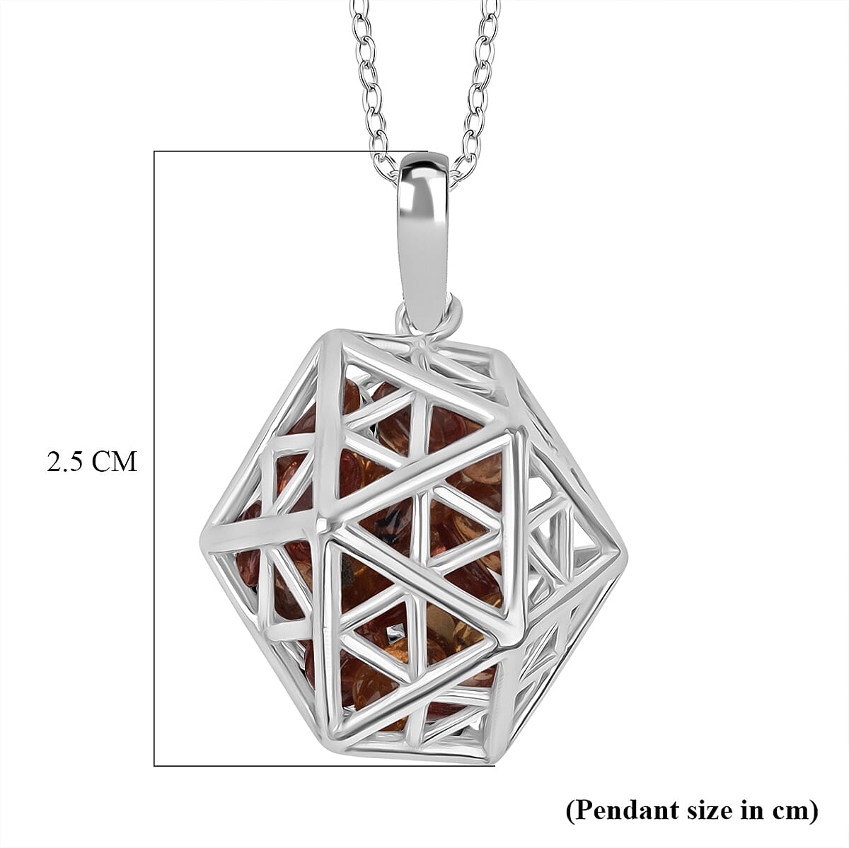 Citrine Pendant (Size 16 - 2 Ext) with Lobster Clasp Sterling Silver 3.55 Ct.