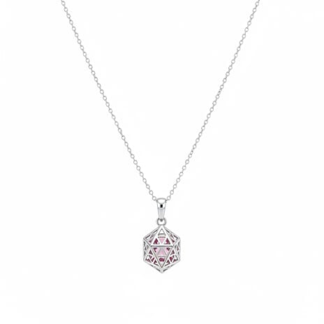 Pink Spinel Pendant (Size 16 - 2 Ext) with Lobster Clasp Sterling Silver 3.55 Ct.