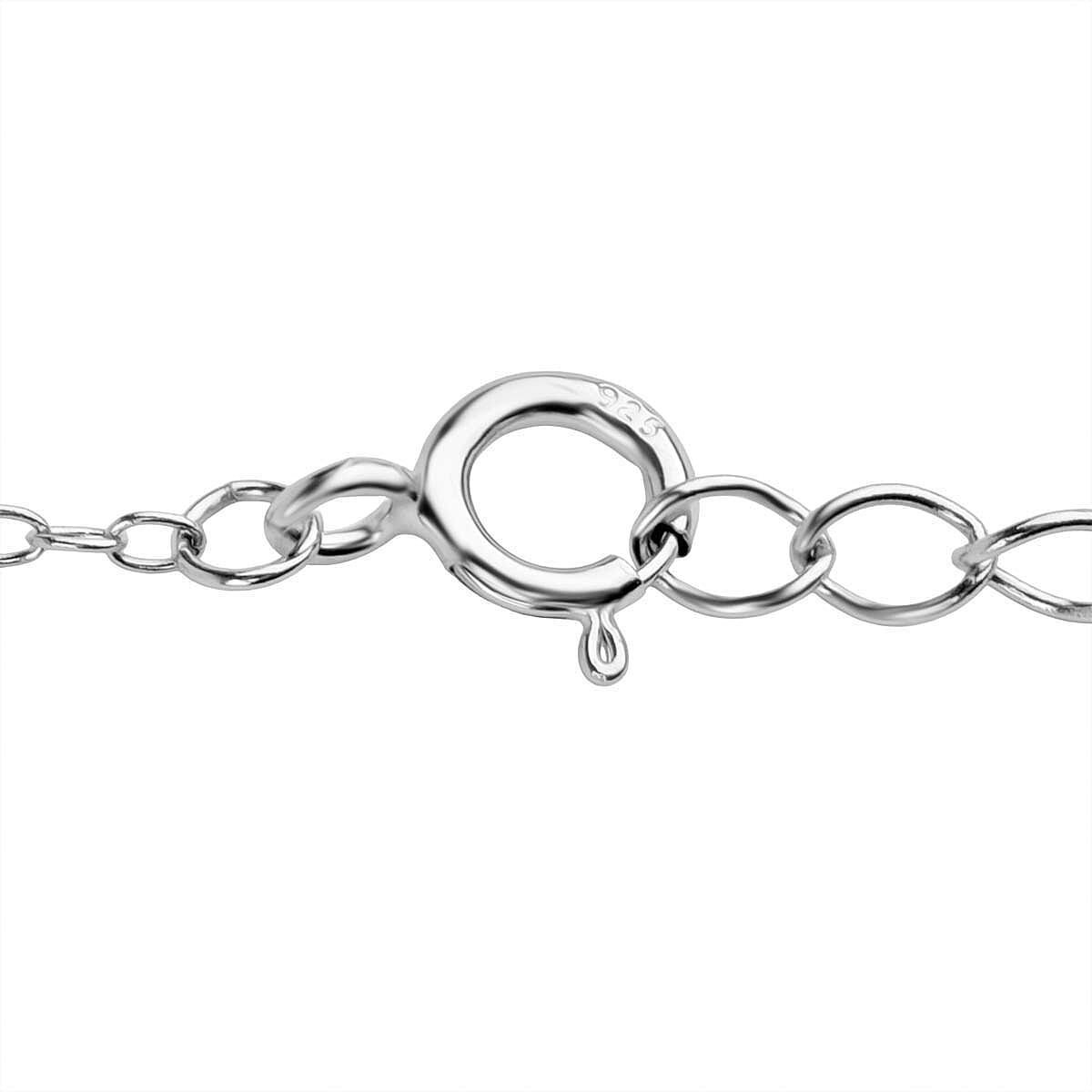 Blue Apatite Pendant with Chain (Size - 16-2 Ext) with Lobster Clasp in Rhodium Overlay Sterling Silver 1.50 Ct.