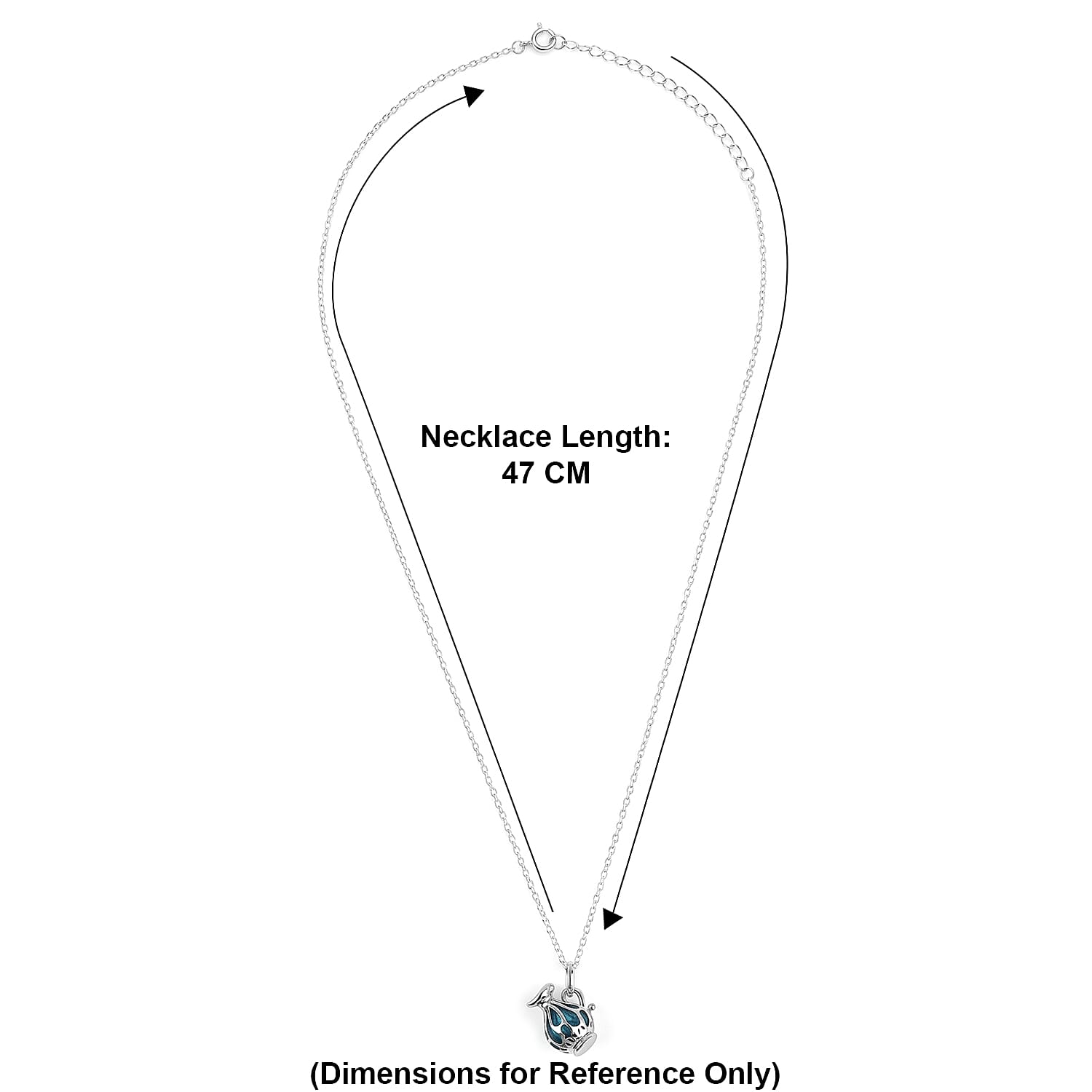 Blue Apatite Pendant with Chain (Size - 16-2 Ext) with Lobster Clasp in Rhodium Overlay Sterling Silver 1.50 Ct.