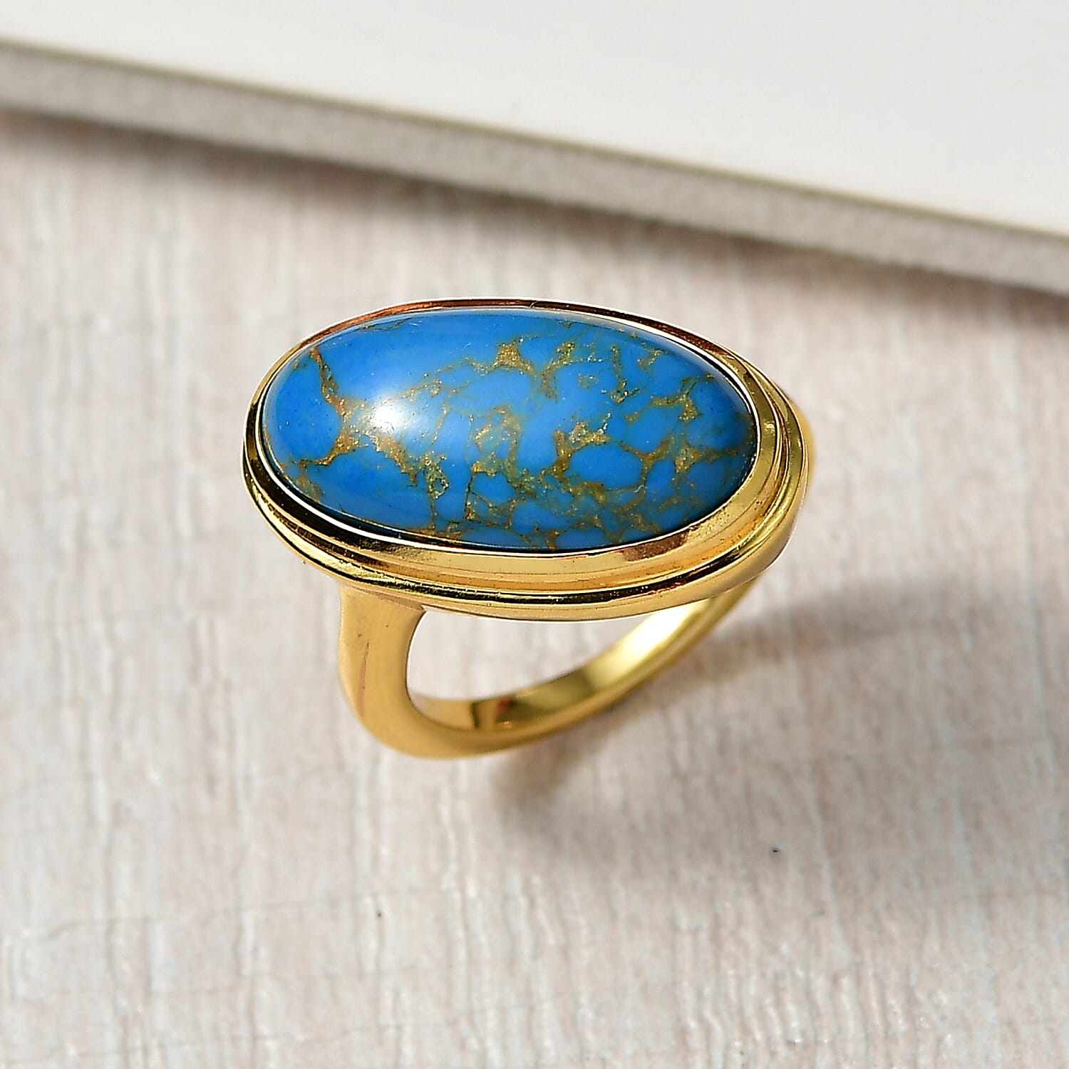 Tucson Find - Blue Turquoise Solitaire Ring 7.61 Ct.