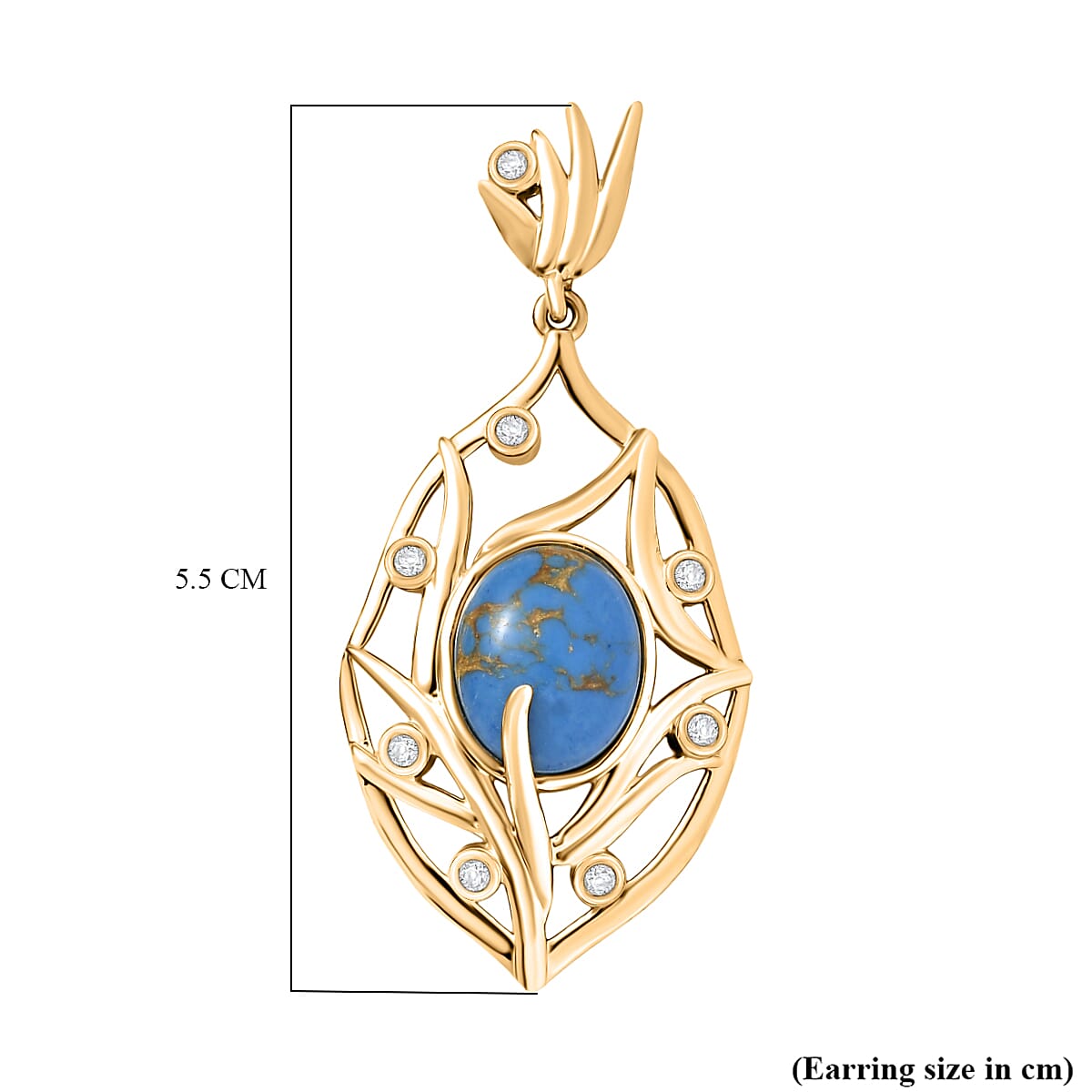 Tucson Find - Blue Turquoise with White Zircon Leaf Earrings 7.68 Ct. Tucson Find - Blue Turquoise with White Zircon Leaf Earrings 7.68 Ct.