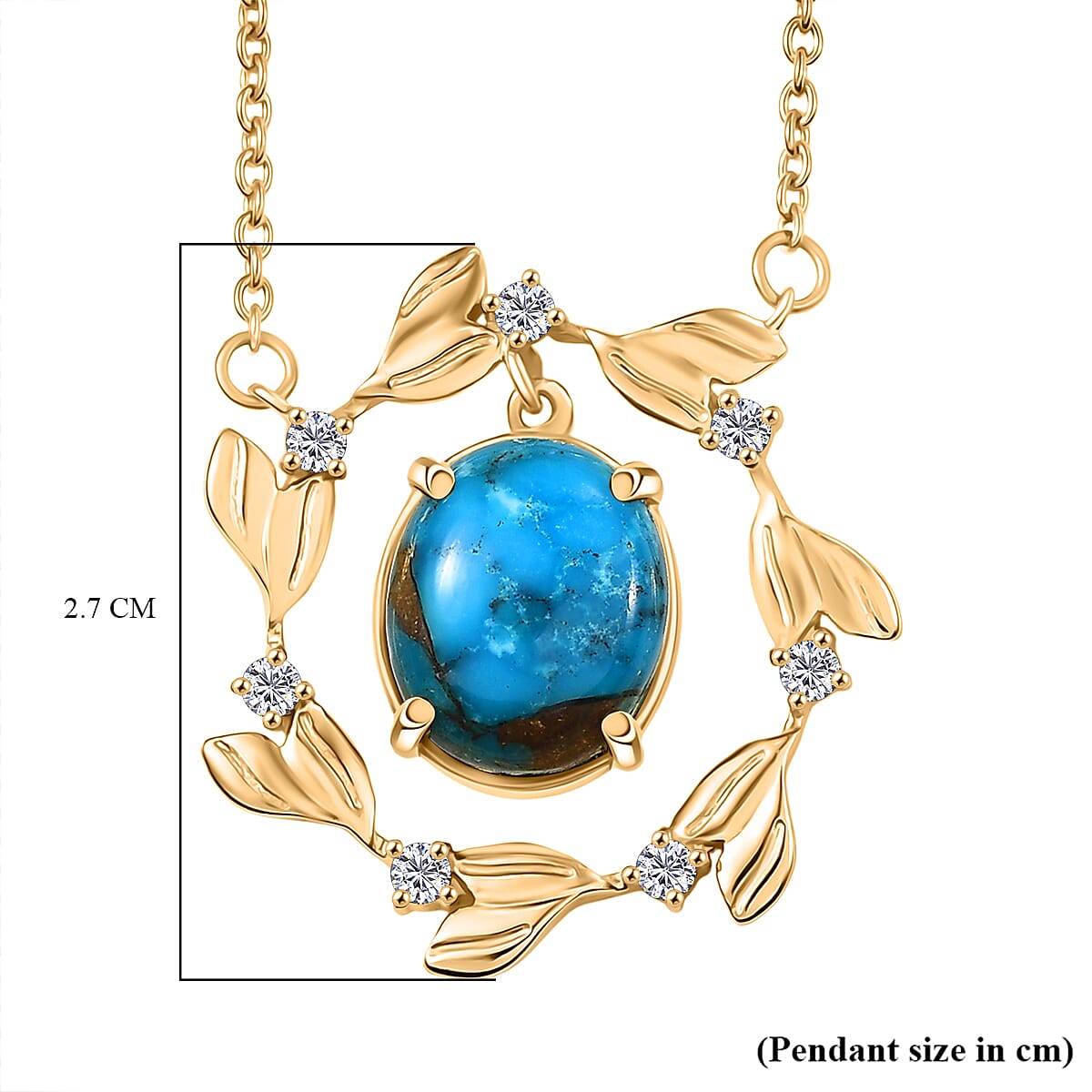 Tucson Find - Blue Turquoise Circle Leaf  Necklace 5.00 Ct.