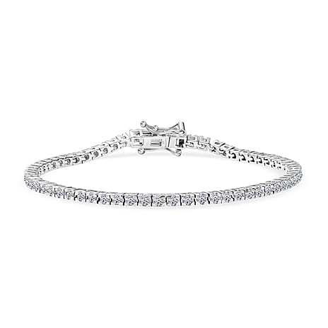 OTO- Luxuriant Diamond Lab Grown Diamond SI-GH Tennis Bracelet (Size - 7.5) in Rhodium Overlay Sterling Silver 2.00 Cts.