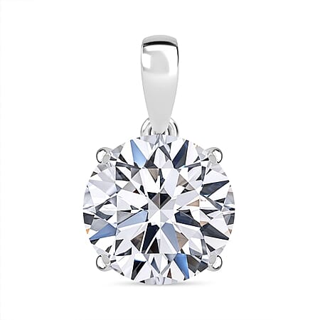LUXURIANT 4 Ct. Lab Grown Diamond Solitaire Pendant in 14K White Gold SGL Certified VS/EF LUXURIANT 4 Ct. Lab Grown Diamond Solitaire Pendant in 14K White Gold SGL Certified VS/EF