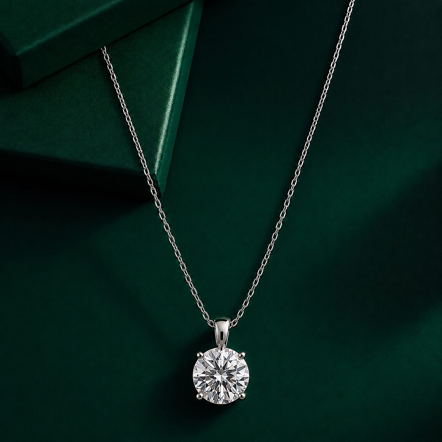 Luxuriant - 14K White Gold SGL Certified Lab Grown Diamond (VS-EF) Solitaire Pendant 4.00 Ct.