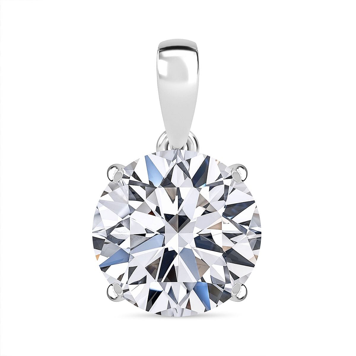 Luxuriant - 14K White Gold SGL Certified Lab Grown Diamond (VS-EF) Solitaire Pendant 4.00 Ct.