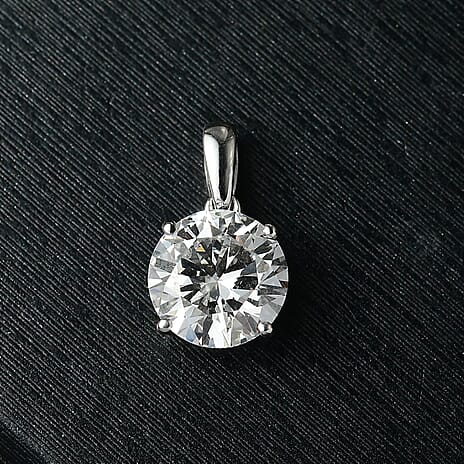 Luxuriant - 14K White Gold SGL Certified Lab Grown Diamond (VS-EF) Solitaire Pendant 4.00 Ct.