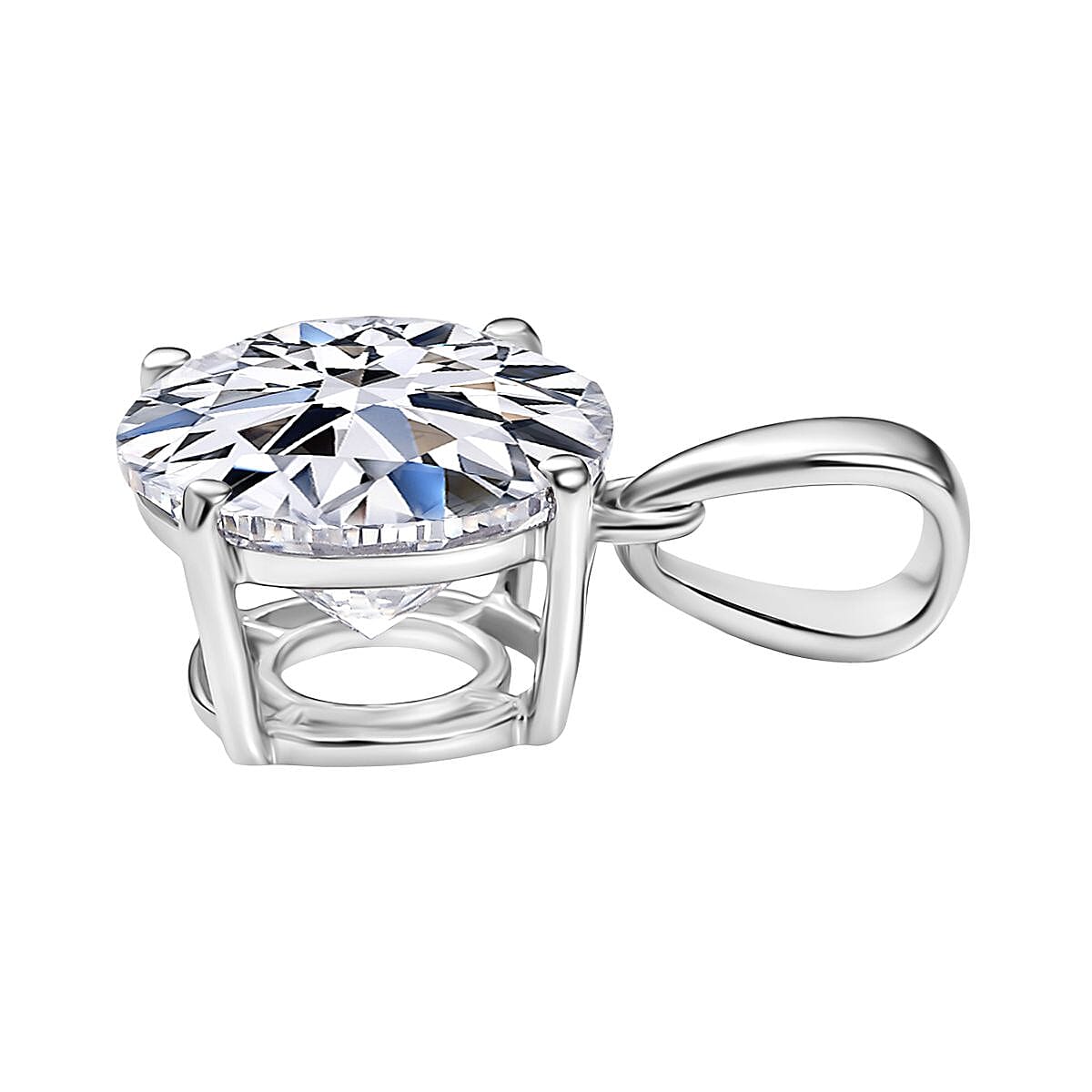 Luxuriant - 14K White Gold SGL Certified Lab Grown Diamond (VS-EF) Solitaire Pendant 4.00 Ct.