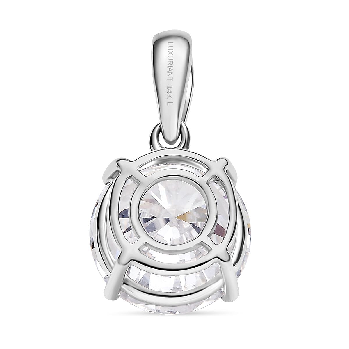 Luxuriant - 14K White Gold SGL Certified Lab Grown Diamond (VS-EF) Solitaire Pendant 4.00 Ct.