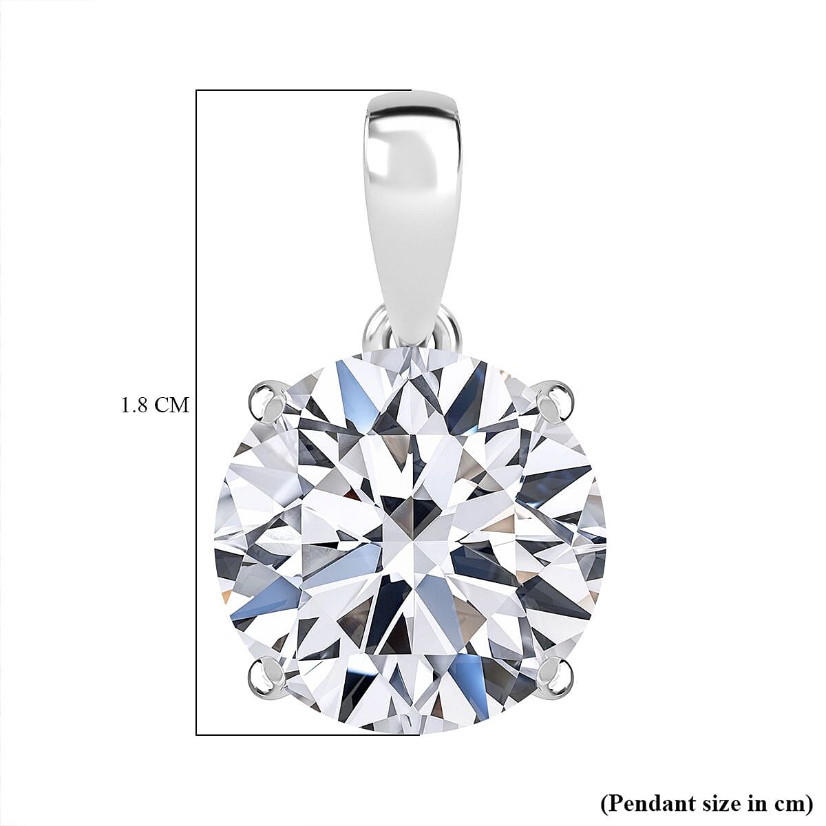 Luxuriant - 14K White Gold SGL Certified Lab Grown Diamond (VS-EF) Solitaire Pendant 4.00 Ct.