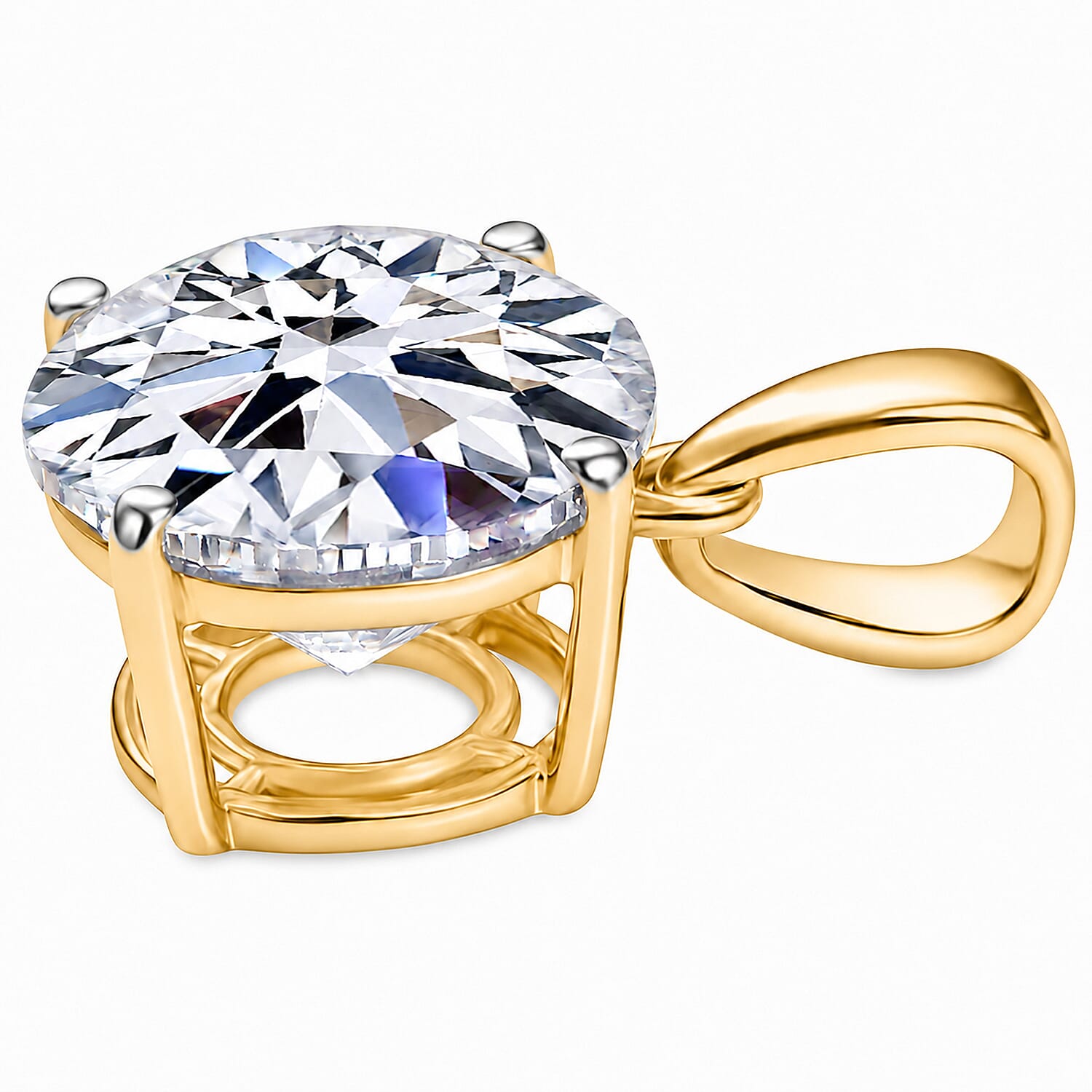 Luxuriant 14K Yellow Gold Lab Grown Diamond (VS-EF) Solitaire Pendant 4.00 Ct.