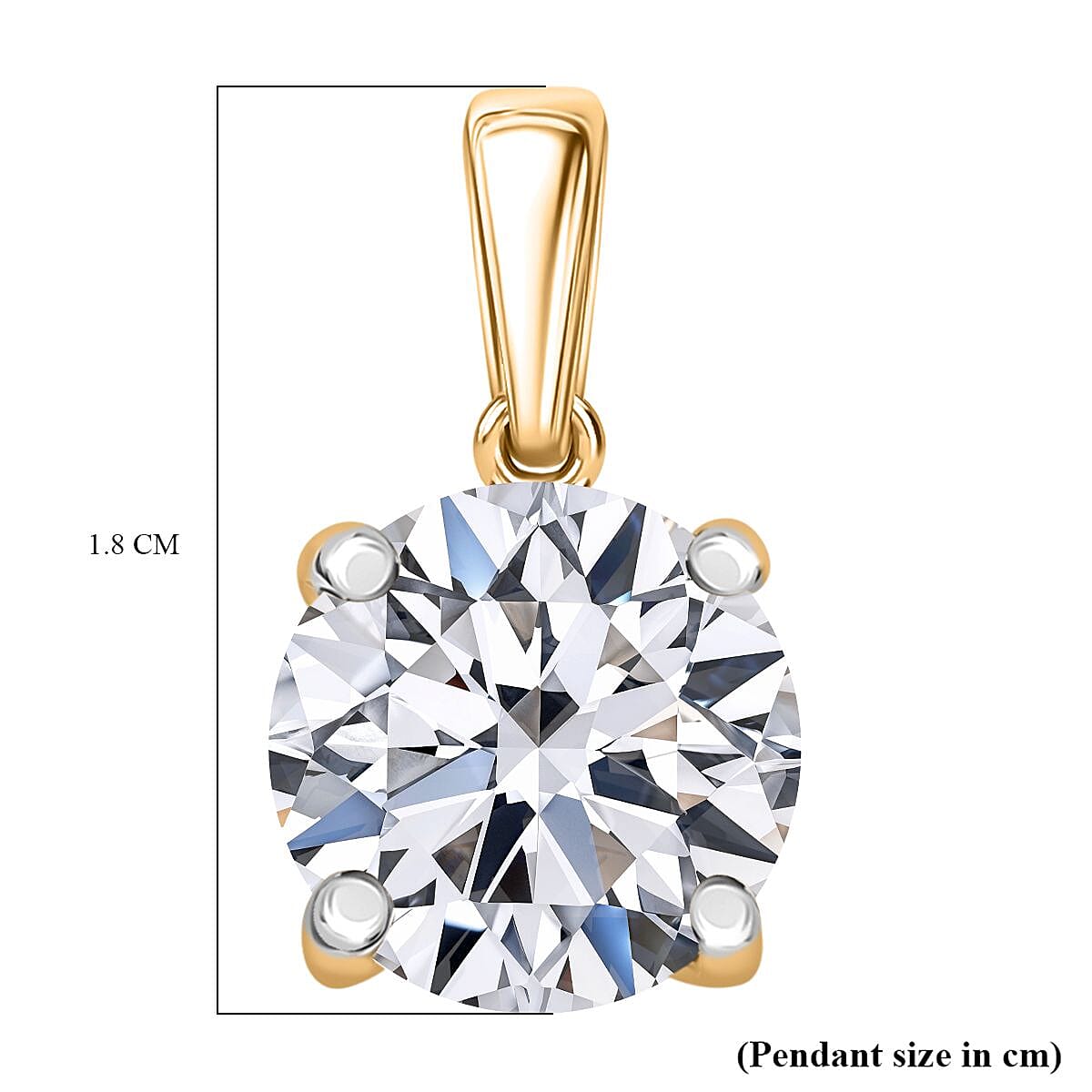 Luxuriant 14K Yellow Gold Lab Grown Diamond (VS-EF) Solitaire Pendant 4.00 Ct.