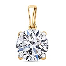 LUXURIANT 4 Ct. Lab Grown Diamond Solitaire Pendant in 14K Yellow Gold EF, VS