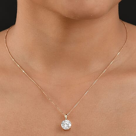 Luxuriant 14K Yellow Gold Lab Grown Diamond (VS-EF) Solitaire Pendant 4.00 Ct.