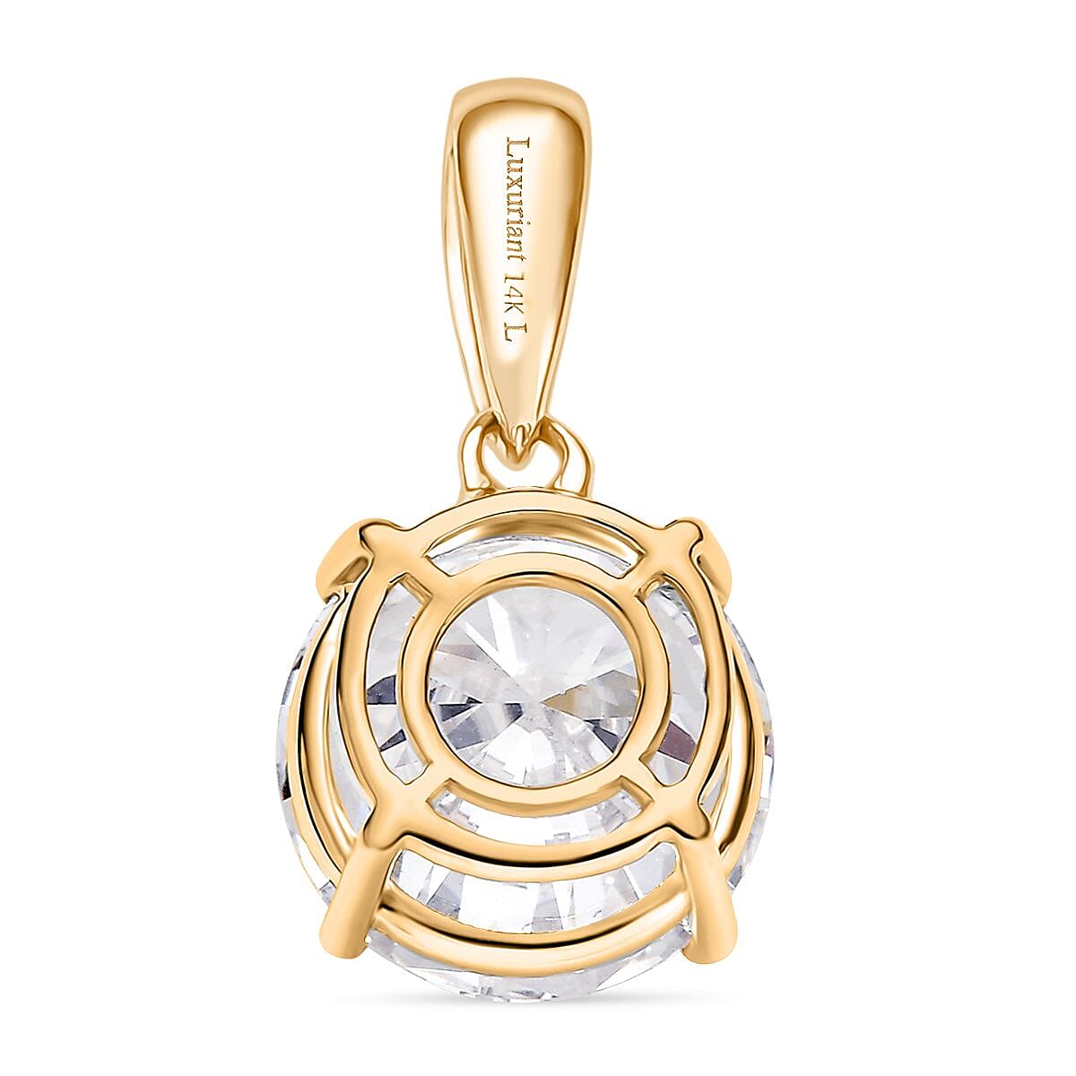 Luxuriant Diamond 14K Yellow Gold VS Lab Grown Diamond EF, VS Solitaire Pendant, Gold Wt.1.5 Gms 4.000 Ct. Luxuriant Diamond 14K Yellow Gold VS Lab Grown Diamond EF, VS Solitaire Pendant, Gold Wt.1.5 Gms 4.000 Ct.
