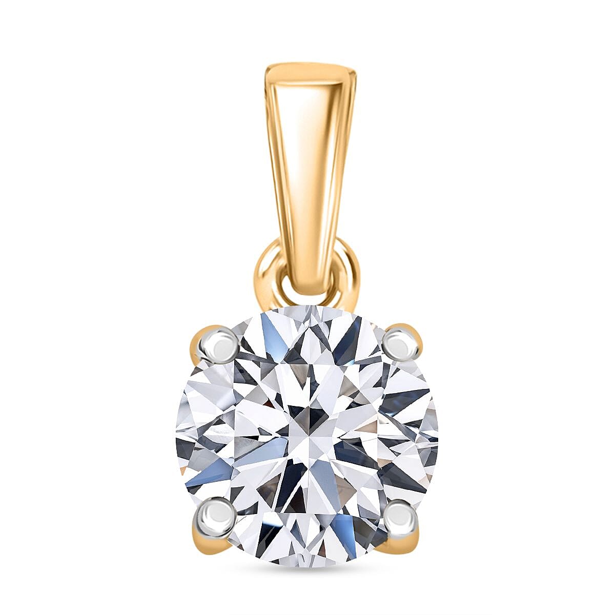 Luxuriant Diamond 14K Yellow Gold SGL Certified (VS-EF) Lab Grown Diamond Solitaire Pendant 1.00 Ct.