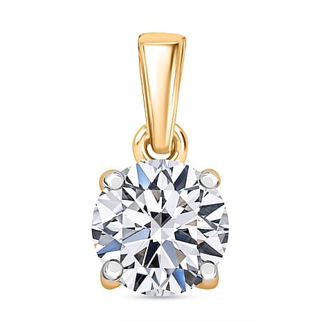 Luxuriant Diamond 14K Yellow Gold SGL Certified (VS-EF) Lab Grown Diamond Solitaire Pendant 1.00 Ct.