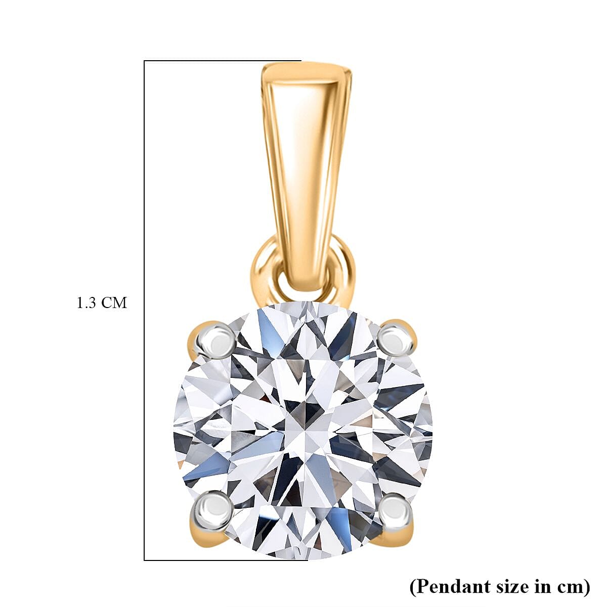 Luxuriant Diamond 14K Yellow Gold SGL Certified (VS-EF) Lab Grown Diamond Solitaire Pendant 1.00 Ct.