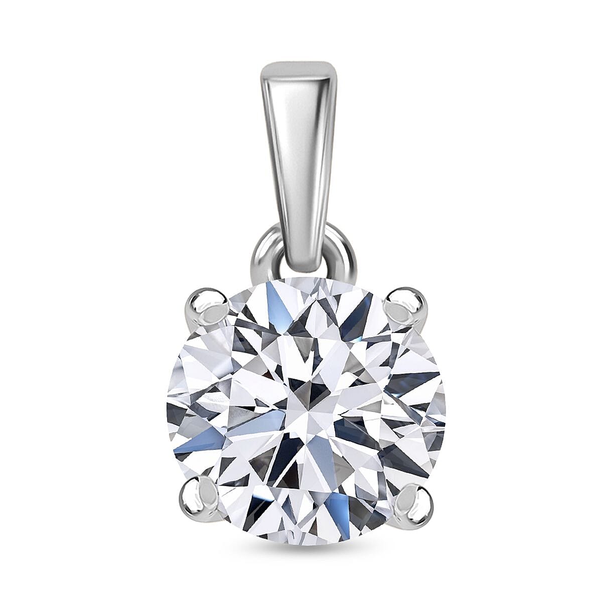 Luxuriant Diamond 14K White Gold SGL Certified (VS-EF) Lab Grown Diamond Solitaire Pendant 2.00 Ct.