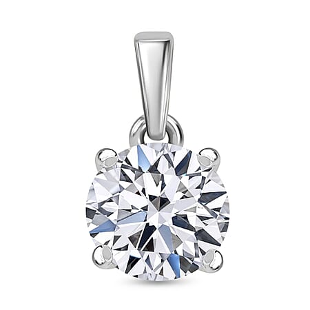 LUXURIANT 2 Ct. Lab Grown Diamond Solitaire Pendant in 14K White Gold SGL Certified (VS-EF)