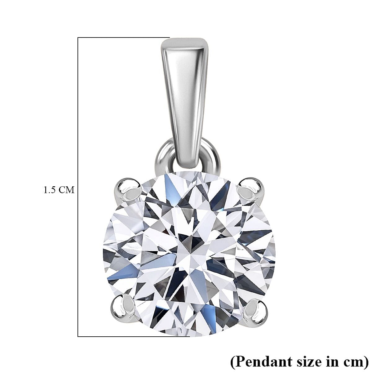 Luxuriant Diamond 14K White Gold SGL Certified (VS-EF) Lab Grown Diamond Solitaire Pendant 2.00 Ct.