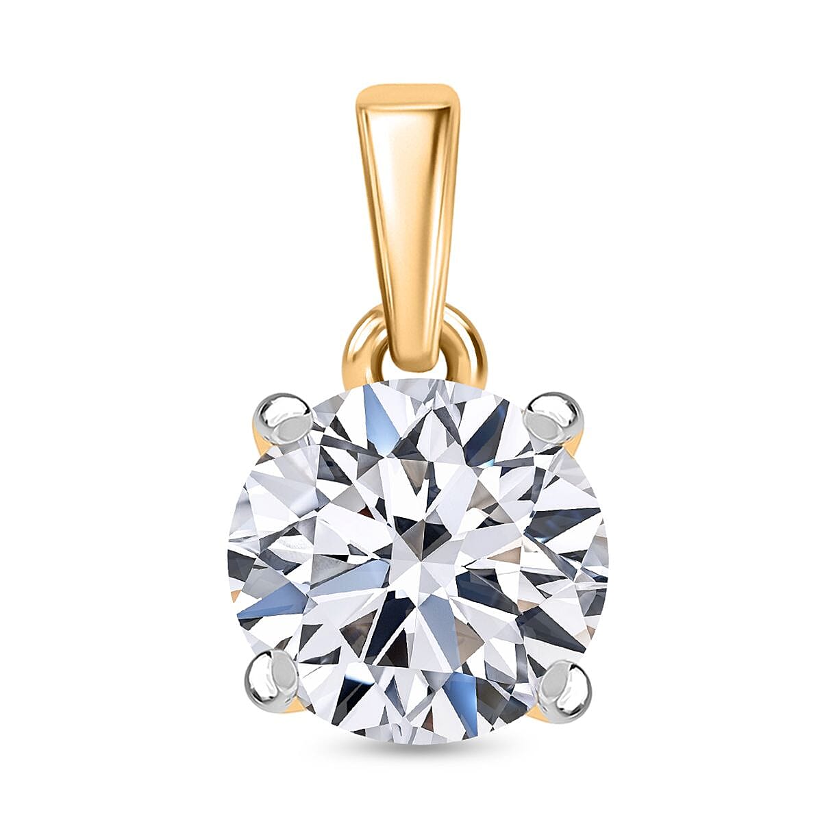 Luxuriant Diamond 14K Yellow Gold SGL Certified (VS-EF) Lab Grown Diamond Solitaire Pendant 2.00 Ct.